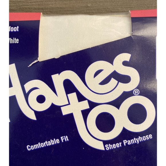 Hanes Too! Sandalfoot Control Top Pantyhose Style 137 Size CD Color WHITE NOS - Picture 2 of 6